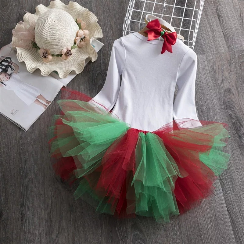 Sequined One My First Christmas Dual Color Tulle Skirt set