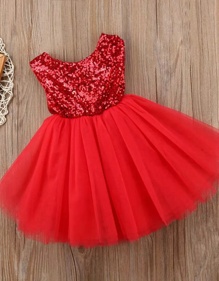 Sequin Tulle Dress with Hollow Back
