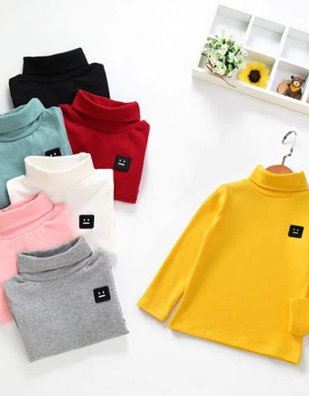 Robot Badge Unisex Turtle Neck Tops