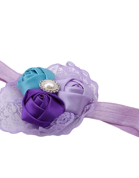 Tricolor Rose Lace Statement Headband