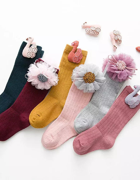 Beautiful Flower Detail Socks