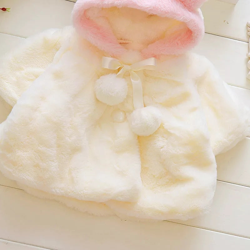 Cute Hooded Bunny Faux Fur Outerwear / Jacket