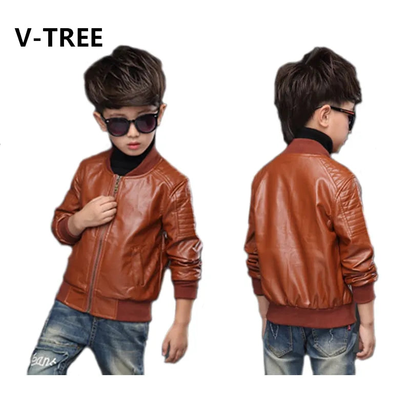 Unisex Pure Kids Leather Jacket