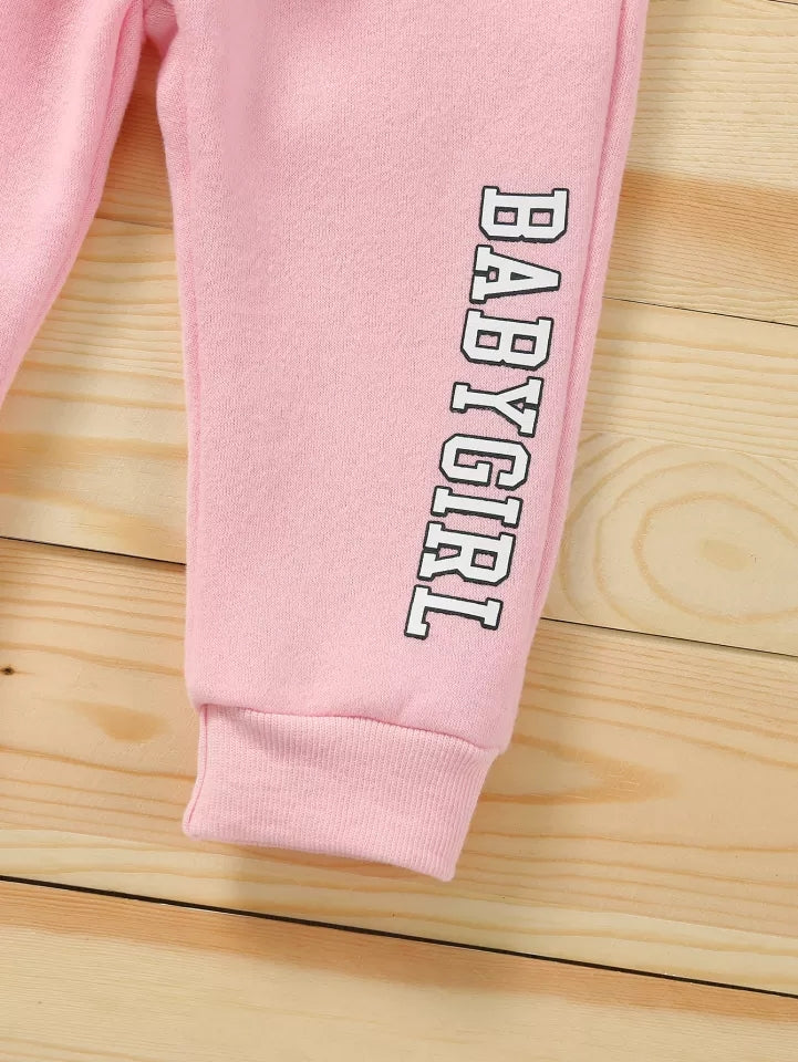 BABYGIRL HOODIE PULLOVER AND PANTS SET