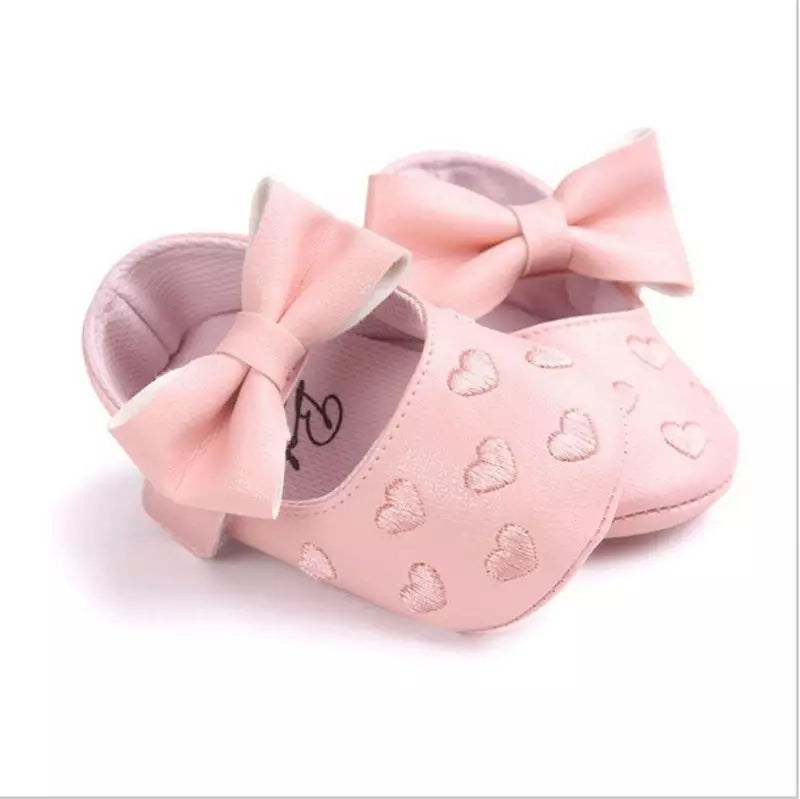 Baby Bow Heart Shoes