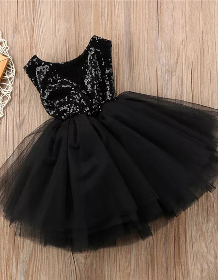 Sequin Tulle Dress with Hollow Back