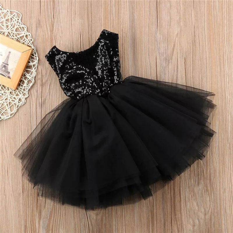 Sequin Tulle Dress with Hollow Back