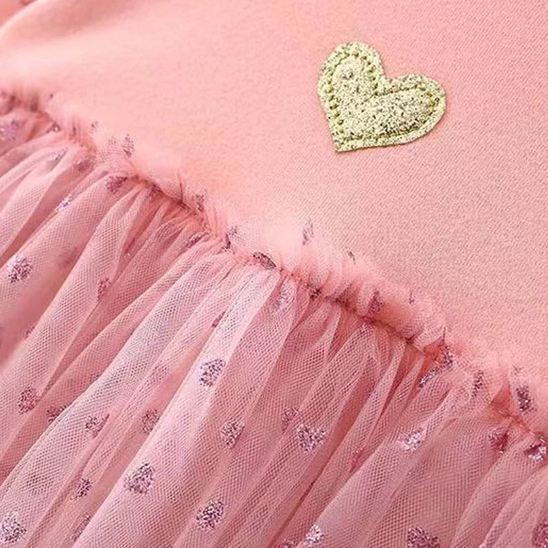 Glittery Heart Splatter Princess Dress