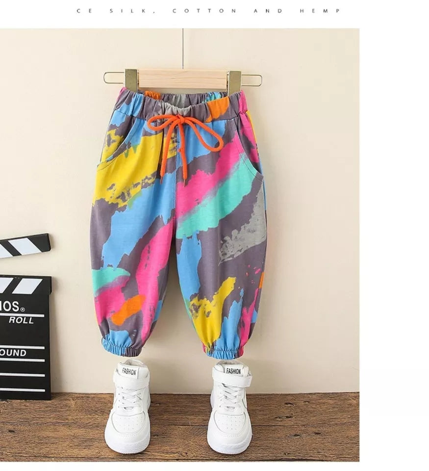 Astronaut Multicolor Print Top and Pants Set