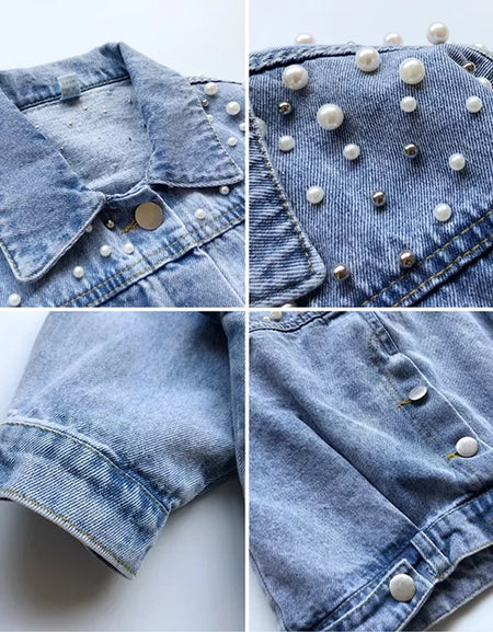 Pearled / Beaded Denim Jacket