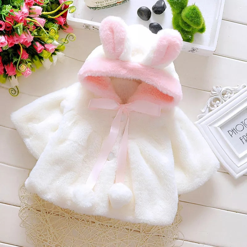 Cute Hooded Bunny Faux Fur Outerwear / Jacket
