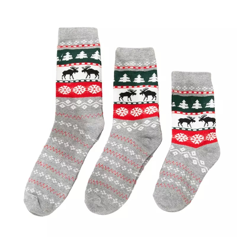 Christmas plaid-stitching socks for family