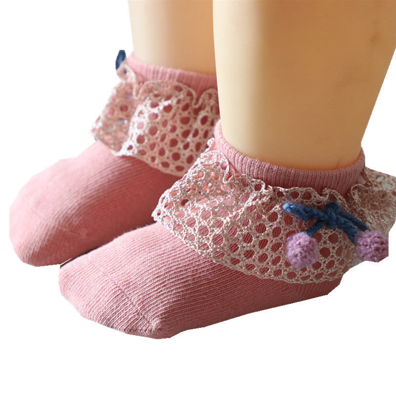 Cute Pom Pom Threaded Socks