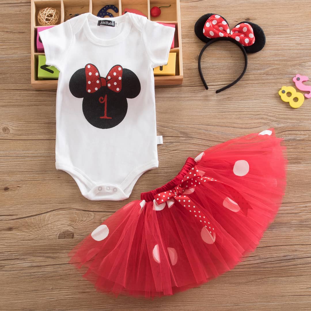 Minnie Mouse Inspired First Birthday Outfit