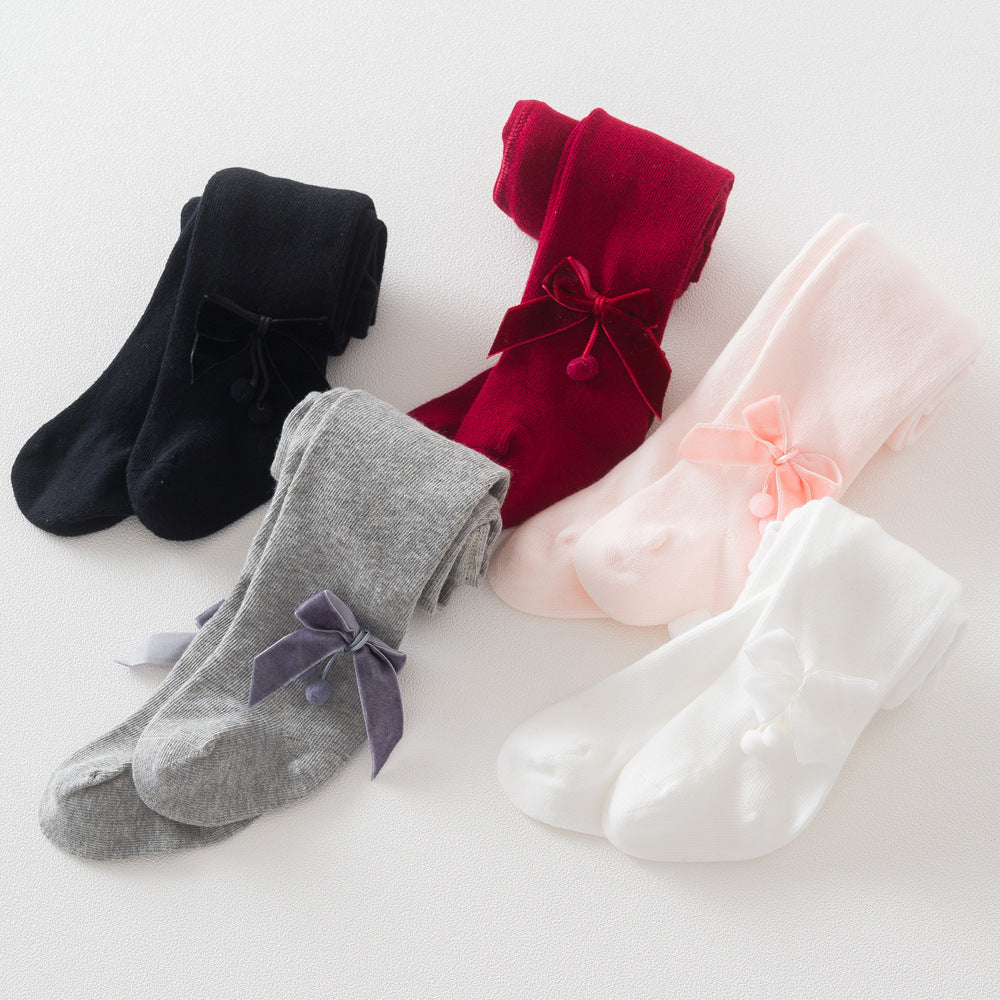 Velvet Bow Tights / Pop socks