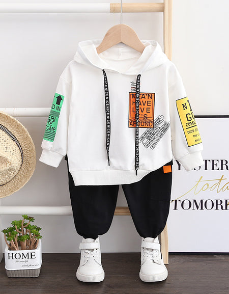 Nice Inscribed Hoodie 2piece Set