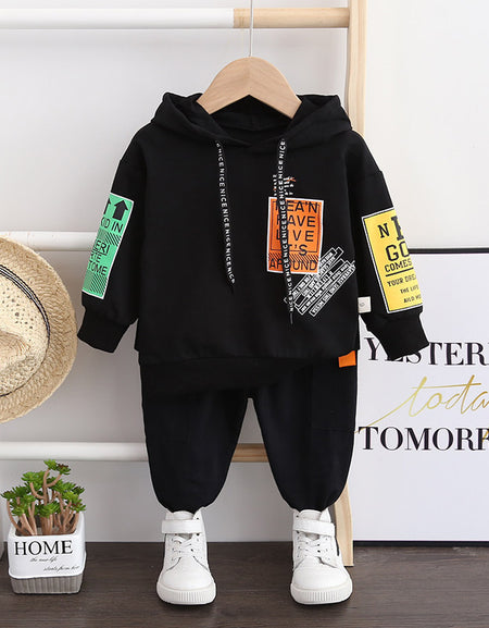Nice Inscribed Hoodie 2piece Set