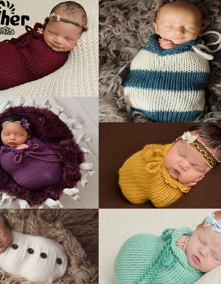 Newborn Knit Swaddle / Sleeping  Bags Photography Prop
