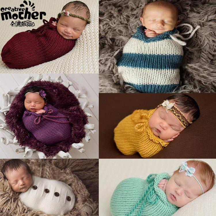 Newborn Knit Swaddle / Sleeping  Bags Photography Prop