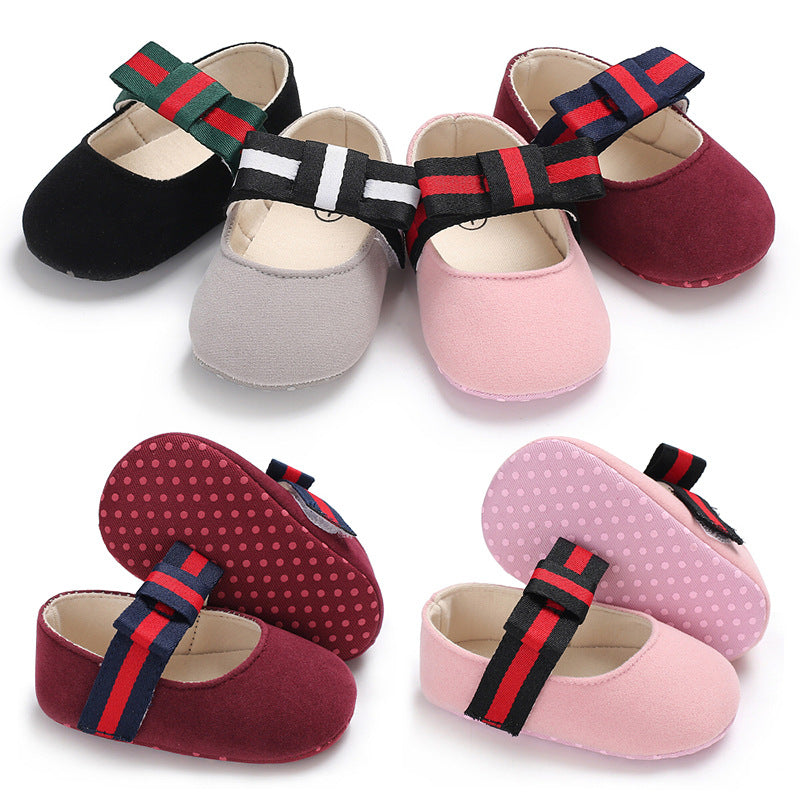 Colored Strip Detail Baby Shoes