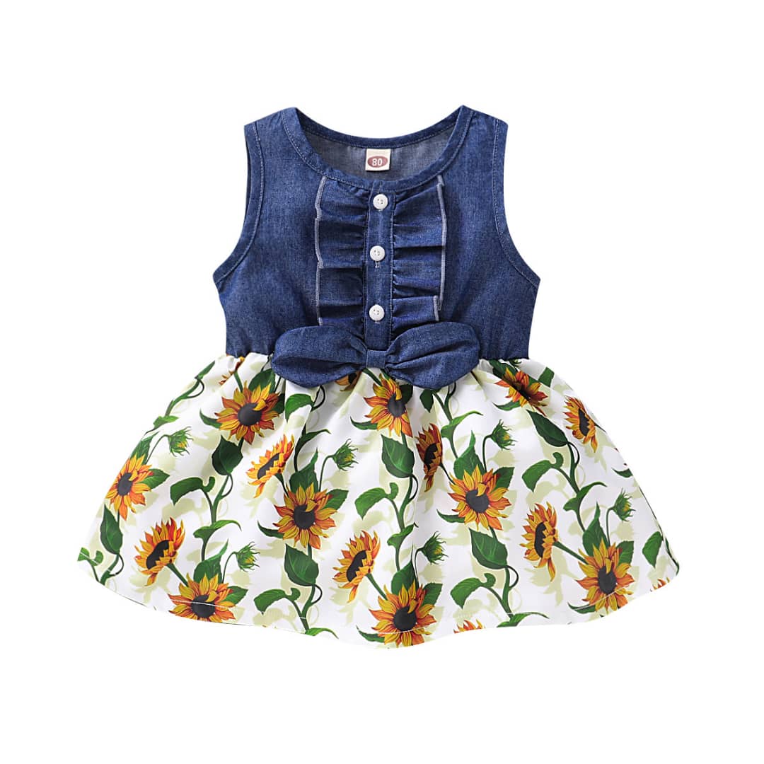 Cute Denim / Floral Dress