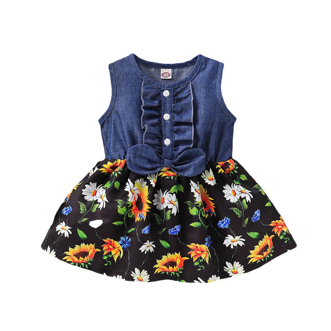 Cute Denim / Floral Dress