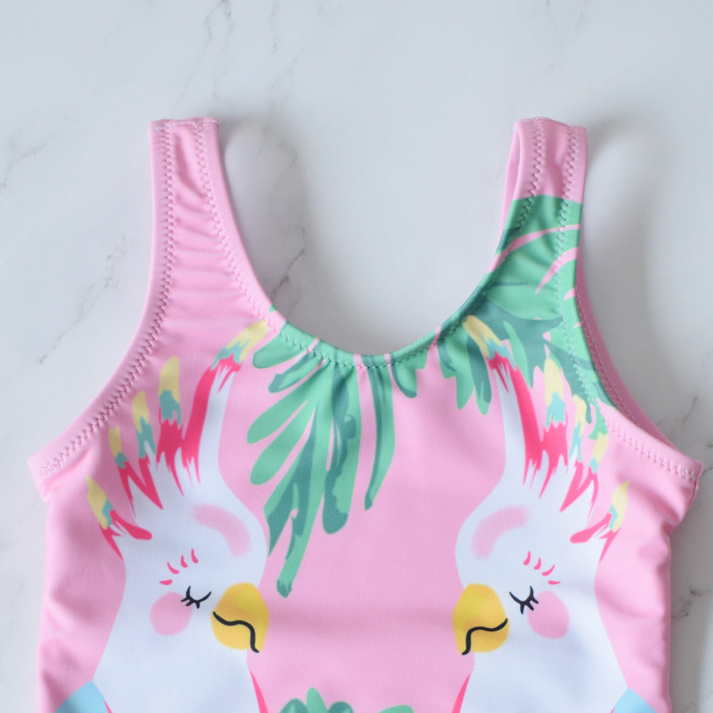 Peacock Hollow-back Swimsuit