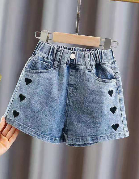 Heart Cut-out Denim Shorts