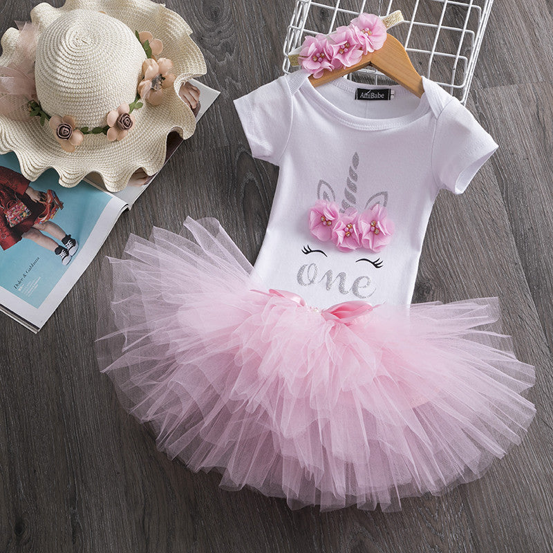 Unicorn Themed First Birthday Outfit
