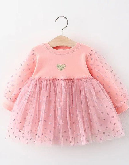 Glittery Heart Splatter Princess Dress