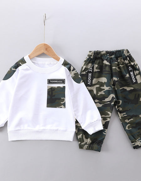 Camo Print Inspired Sweatshirt and Pants Set