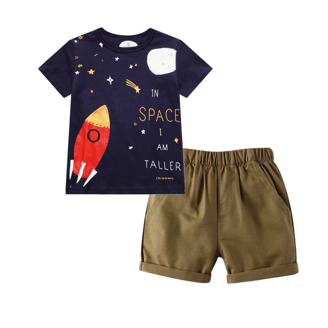 Space Rocket 2pcs top and shorts set