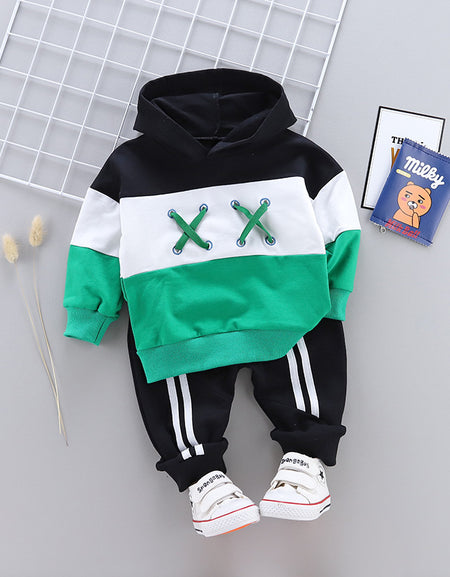 Tricolor Hoodie Set 2pcs