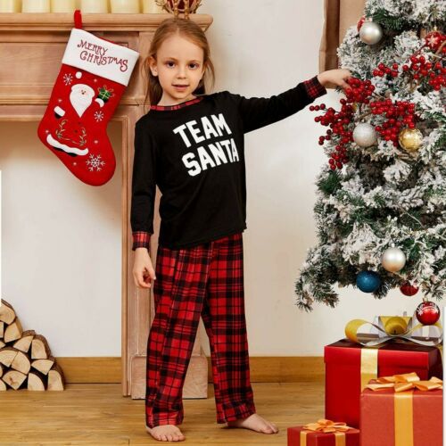 2pieces Team Santa Family Christmas Pyjamas Set - kids 4-6years