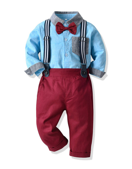 Boys 4pieces Striped Suspender Set