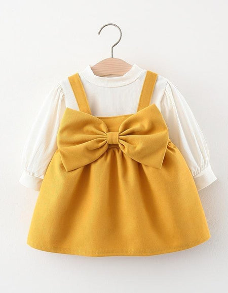 2pcs long sleeve top/ Corduroy dress set