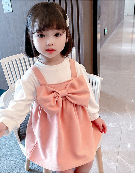 2pcs long sleeve top/ Corduroy dress set