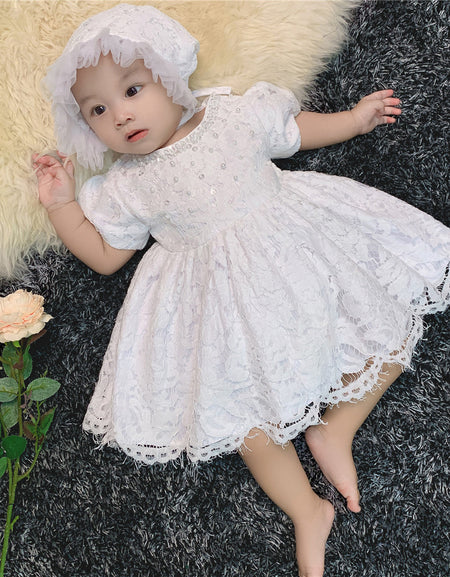 Lovely Pearled Christening / Dedication Dress set