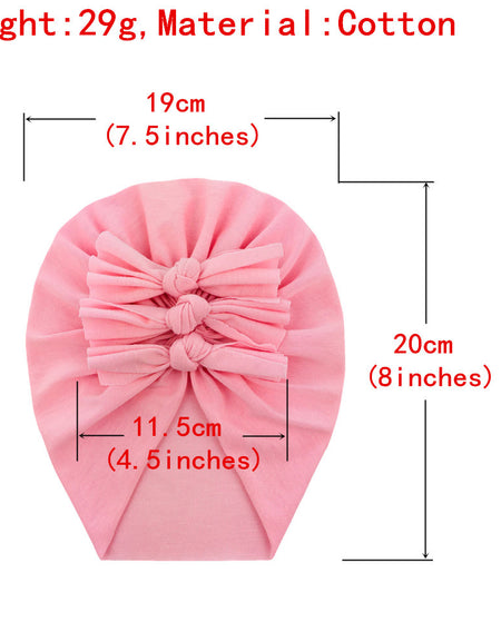 Trio Ruffle Bow Turban / Caps