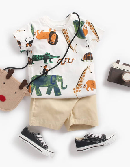 2piece Animal Print T-shirt & short