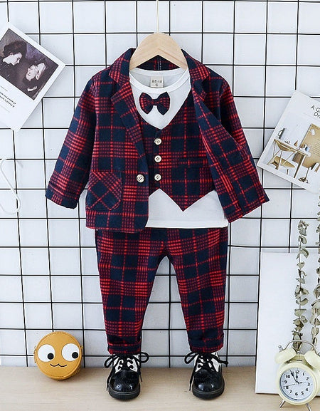 Boys Plaid Formal Outfit