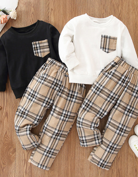 2piece Check Pants & Pocket Detail Vests