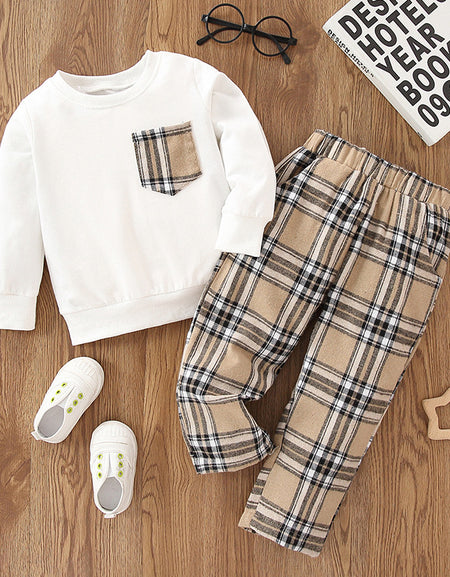 2piece Check Pants & Pocket Detail Vests