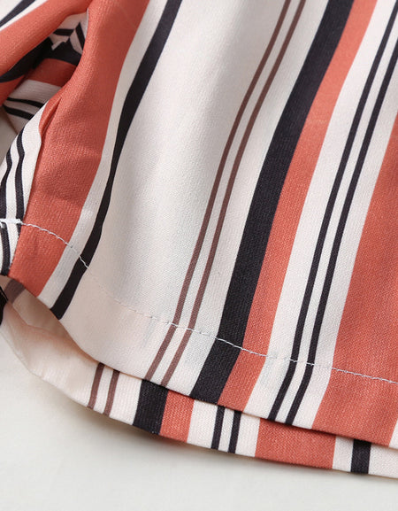 Cool Boys Striped 2piece Shirt & Shorts Set