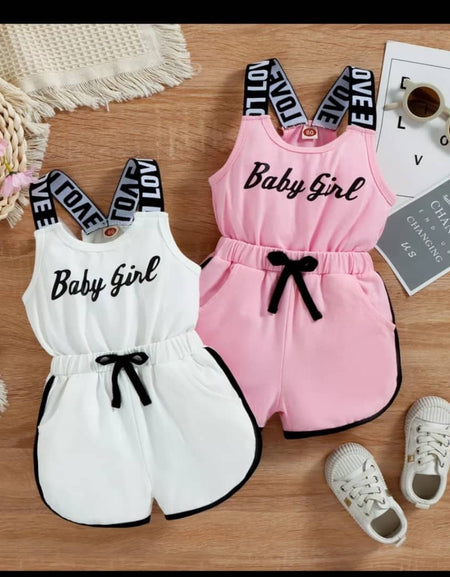 Sporty Baby Girl Print Romper / Playsuit