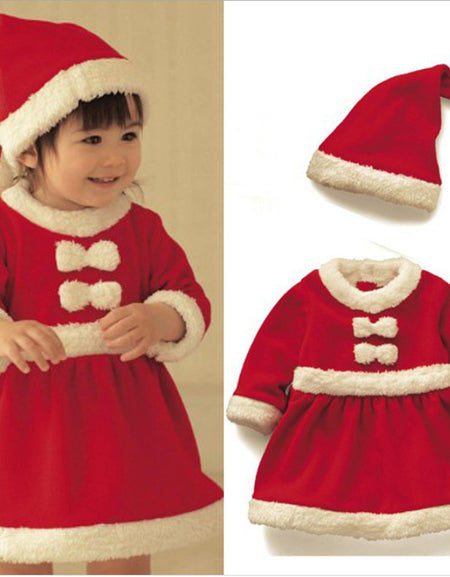Girls Stylish Santa Claus Outfit - 2pieces
