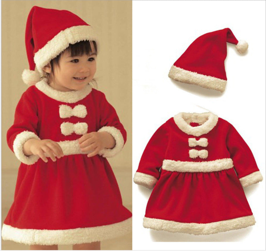 Girls Stylish Santa Claus Outfit - 2pieces