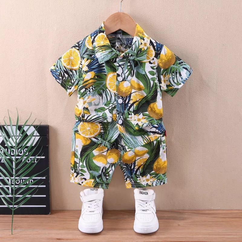 Boys Boohoo Inspired Shirt and Shorts set - Lemons