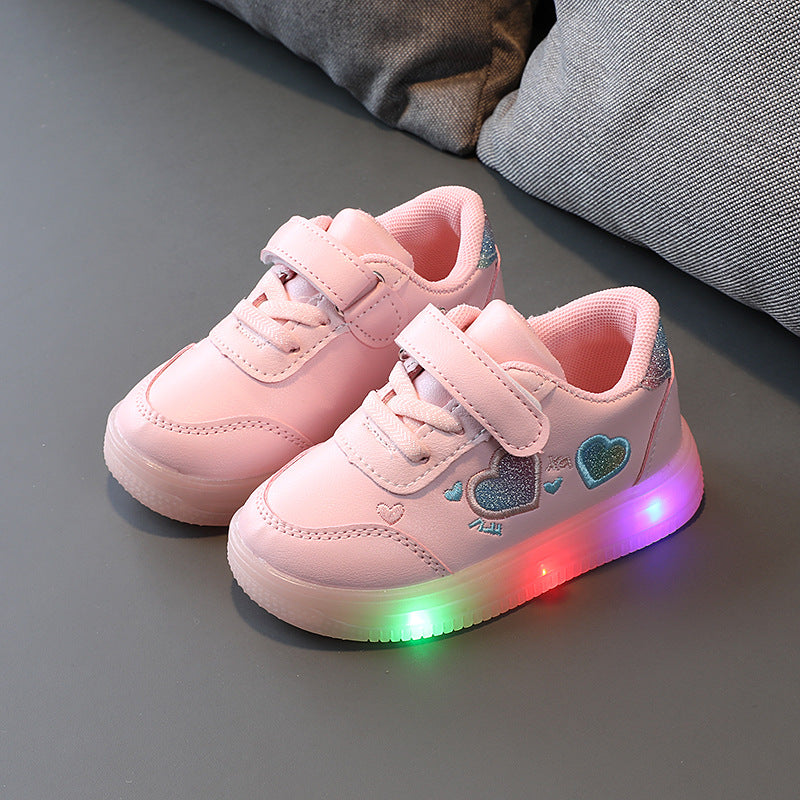 LOVE EMBROIDERED LIGHT UP SNEAKERS
