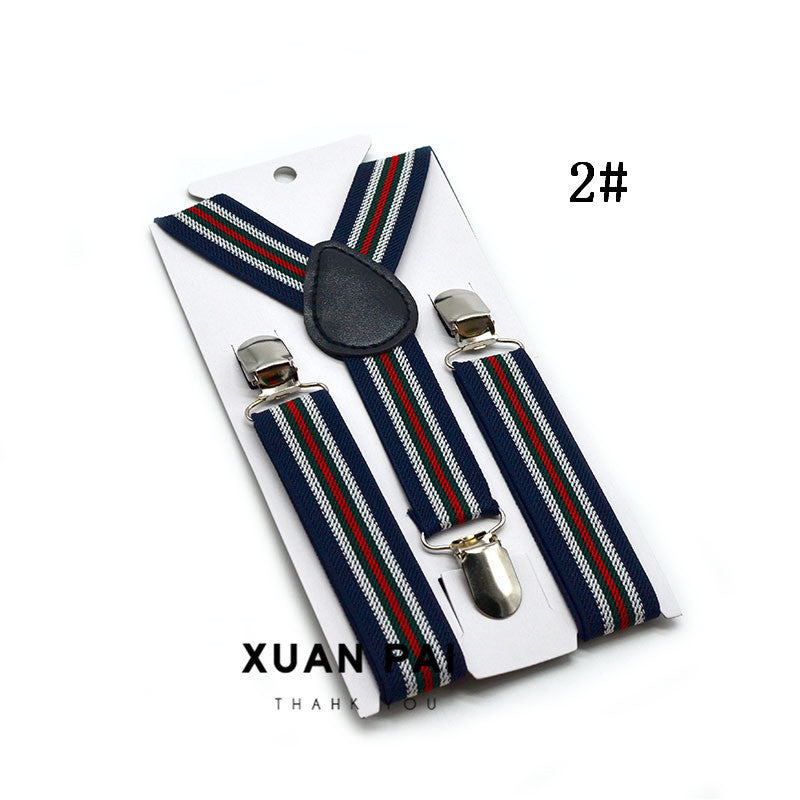 Unisex Striped Suspenders